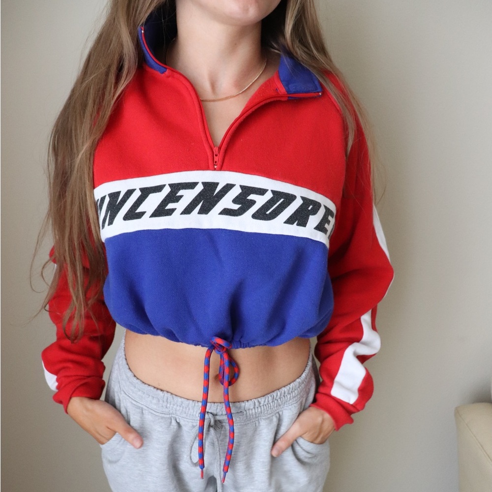 Cropped Racer Sweatshirt